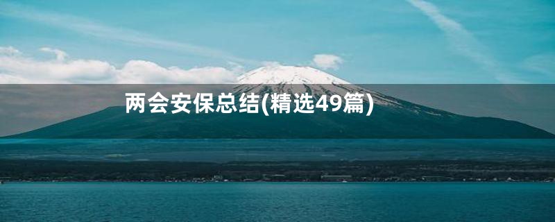 两会安保总结(精选49篇)