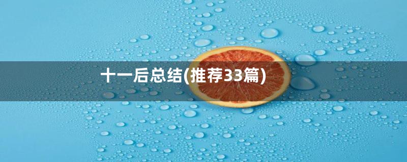 十一后总结(推荐33篇)