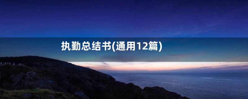 执勤总结书(通用12篇)