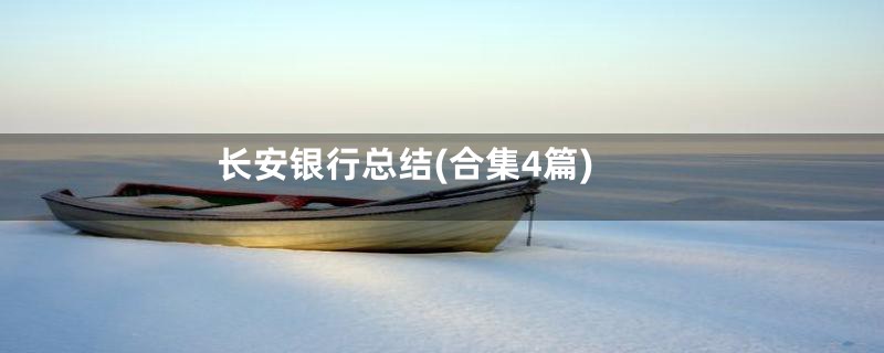 长安银行总结(合集4篇)