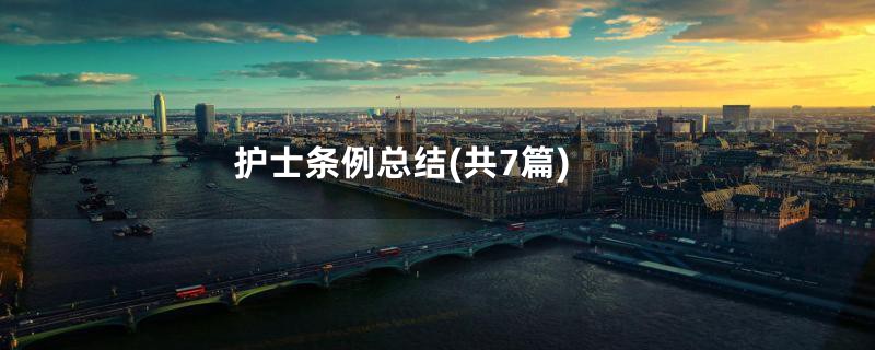 护士条例总结(共7篇)