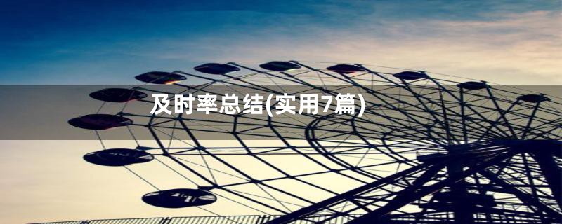 及时率总结(实用7篇)
