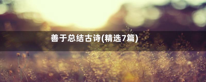善于总结古诗(精选7篇)
