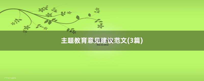 主题教育意见建议范文(3篇)