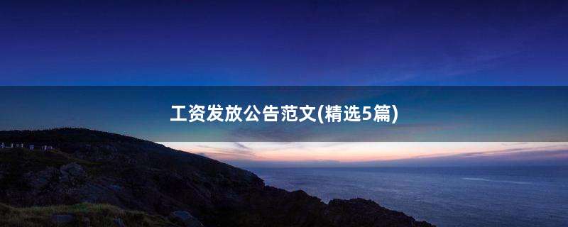 工资发放公告范文(精选5篇)