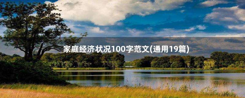 家庭经济状况100字范文(通用19篇)
