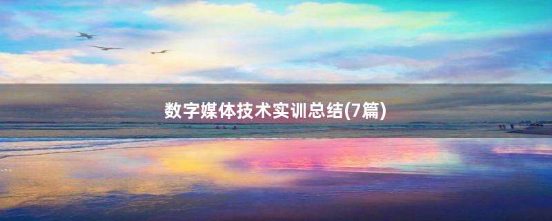 数字媒体技术实训总结(7篇)