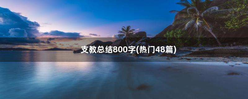 支教总结800字(热门48篇)